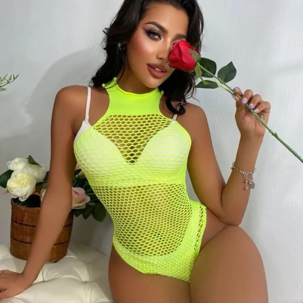 3for$20 NWT Classic Sexy Fishnet Mesh Cut-out Teddy Bodysuit Without Liner